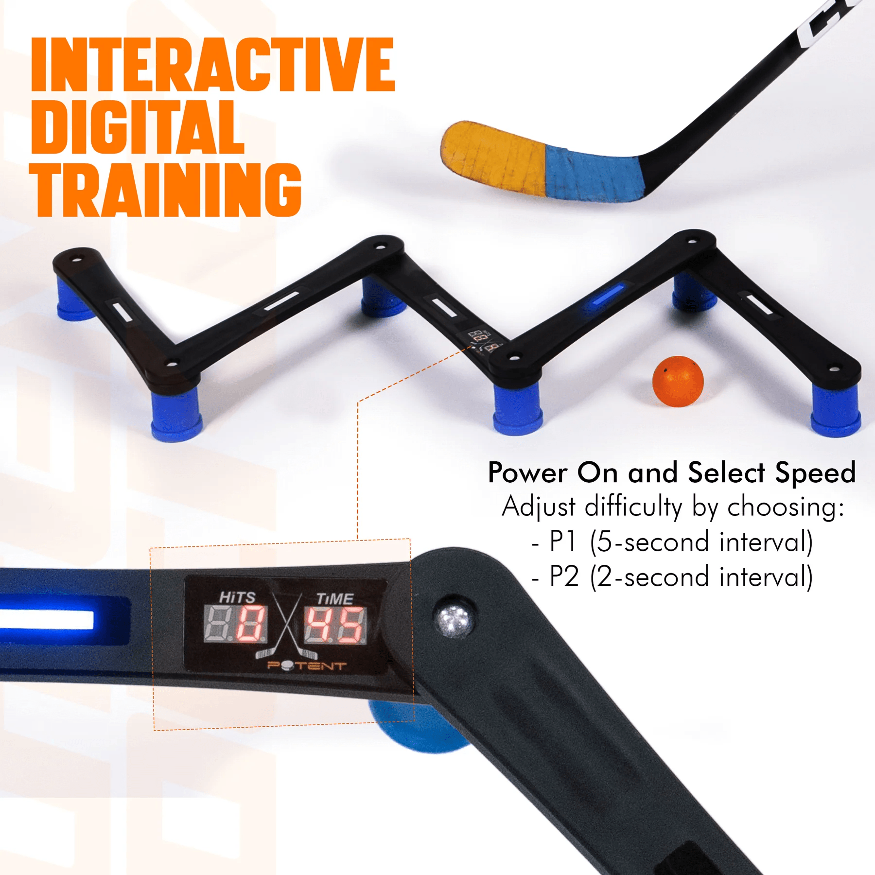 Potent Digital Stickhandling Trainer Flash Puck